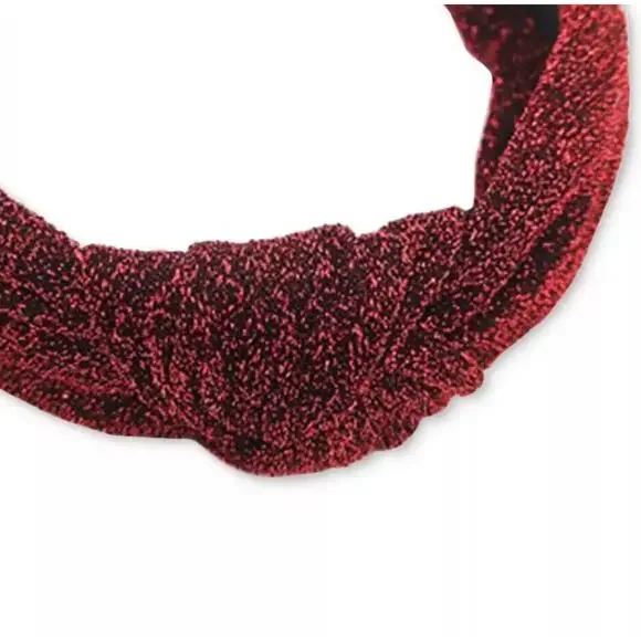 Shiny Red Holiday Headband Women's Hair Fashion Elegant Chic Hairband Style NEW - Picture 3 of 6